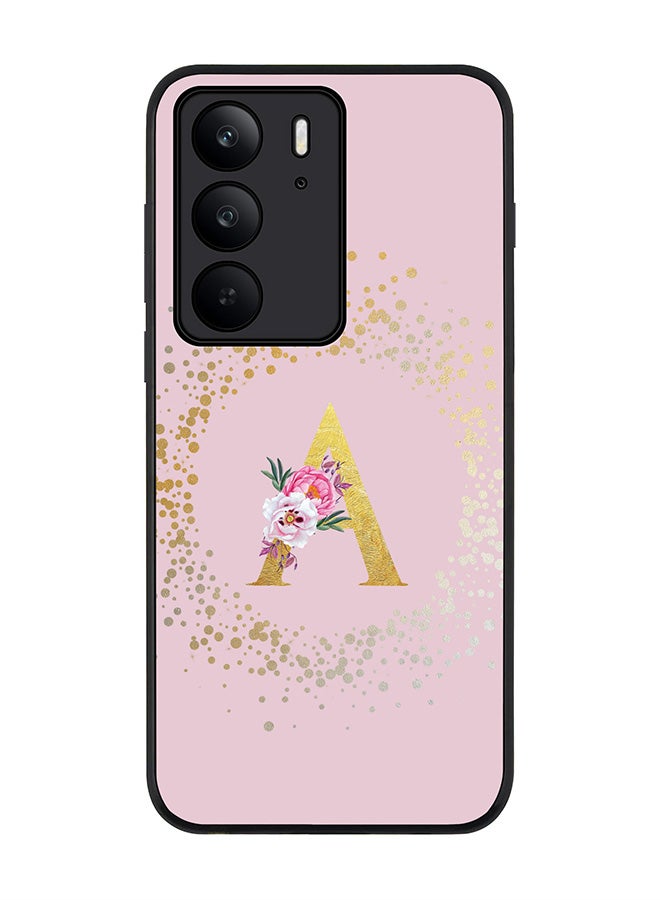 Stylizedd For Realme C75x / C75 4G Case,Slim fit Camera Protection, Shockproof Thin Phone cover  - Custom Monogram Floral - A  (Pink ) - Image 1